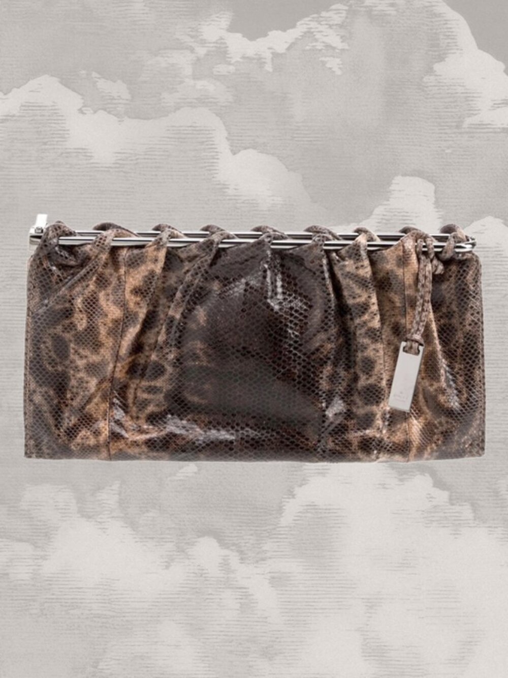 GUCCI Tom Ford karung leather clutch 1999 vintage minimalist y2k bag exotic skin